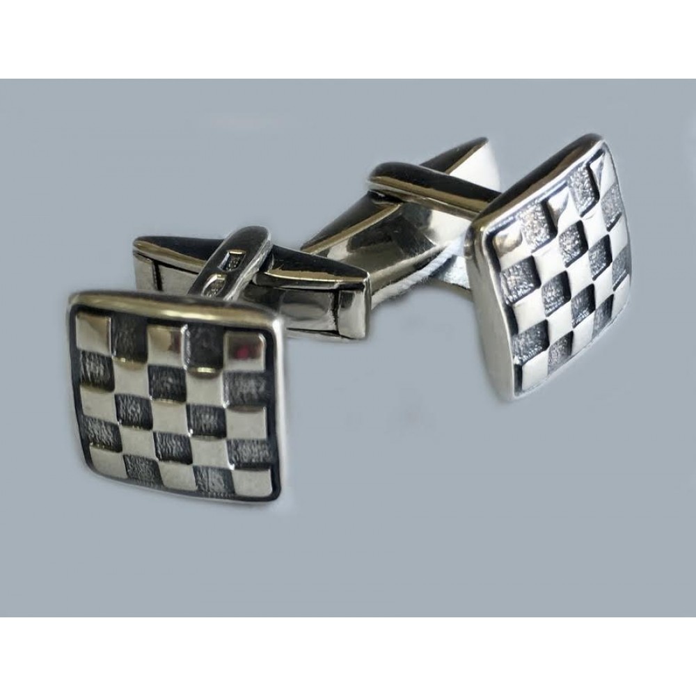 Срібний запонки Шахи 2 бр-6110021