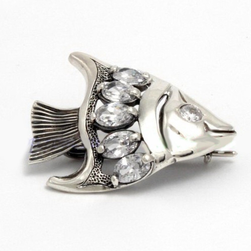 Серебряная брошка Рибка бр-6110043