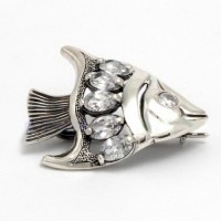 Серебряная брошка Рибка бр-6110043