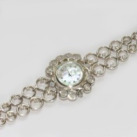 Серебряные часы на браслете бр-10030