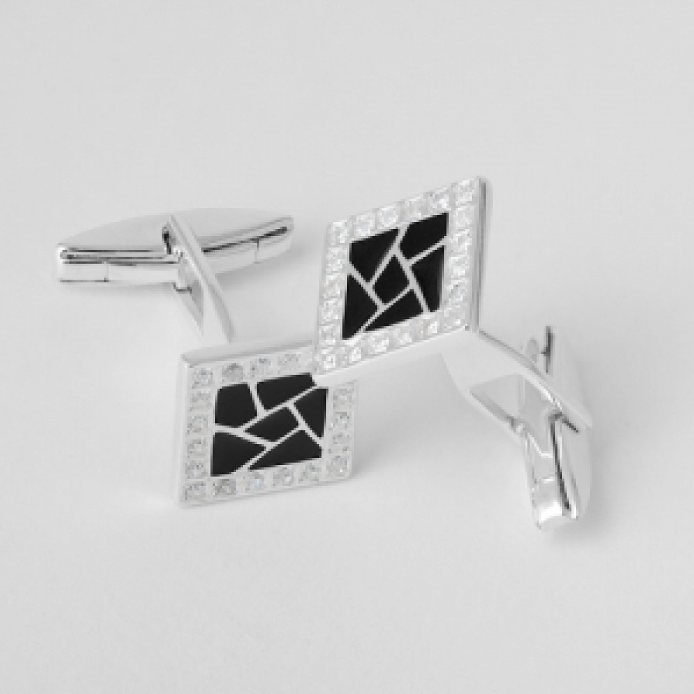 Серебряные запонки ЮМ-8077