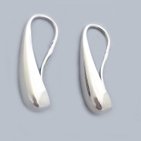 Серебряные серьги без камней Капелька бр-0036911