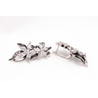 Серебряные крупные серьги в камнях бр-1110839