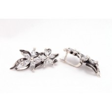 Срібні великі сережки в камінні бр-1110839