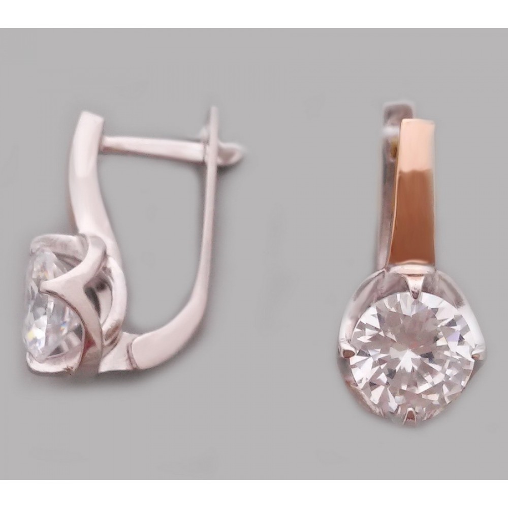 Срібні сережки з золотою накладкою бр-1112607