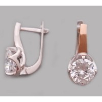 Серебряные серьги с золотой накладкой бр-1112607