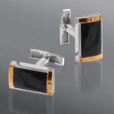 Серебряные запонки с ониксом БЦЮ-194