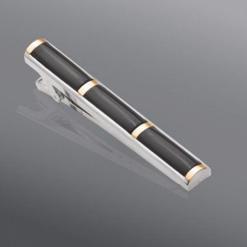 Серебряный зажим для галстука с золотой накладкой БЦЮ-193