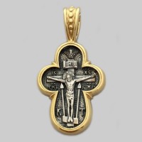 Серебряный крест двух сторонний БМ Покрова ЛЗ-34025