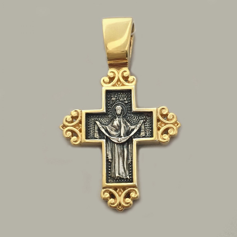 Срібний хрест із частковою позолотою і чорнінням ЛЗ-34027