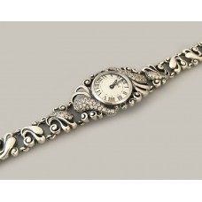 Серебряные часы БР-10058
