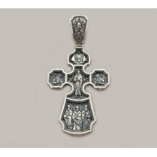 Серебряный крест с ликами святых БР-0076631