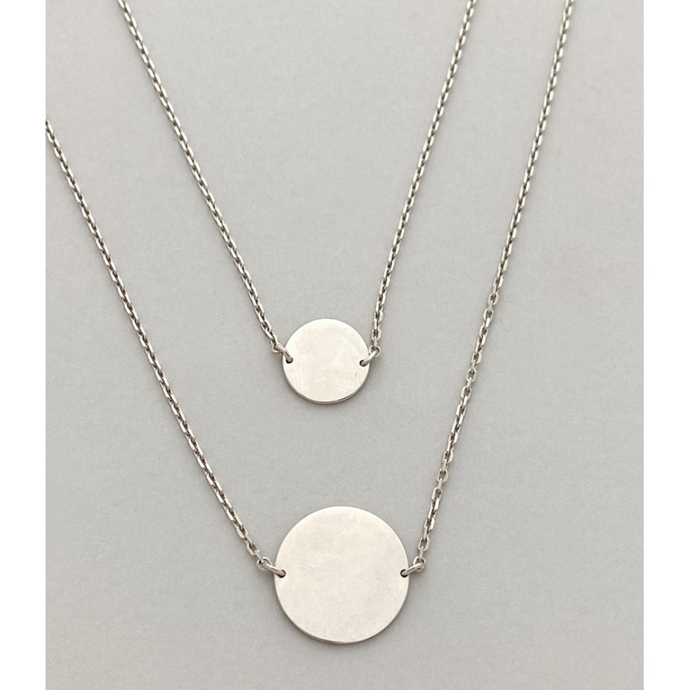 Серебряное колье в стиле минимализм Монеты ЛЗ-60058