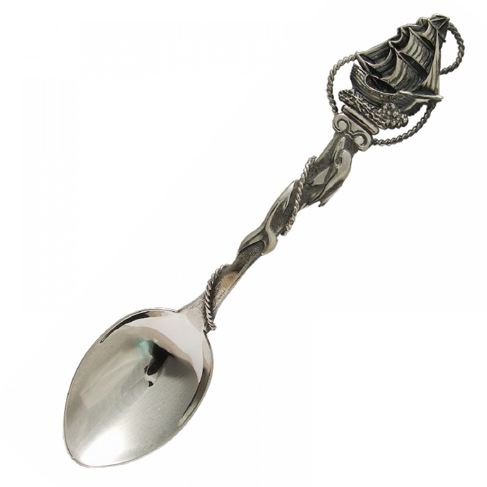 Срібна ложка з корабликом Парус бр-20