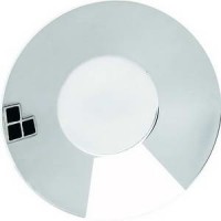 Блюдце із срібла з емаллю Чорний квадрат хю-080318