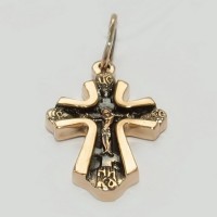 Золотой крест с чернением дс-10022ч