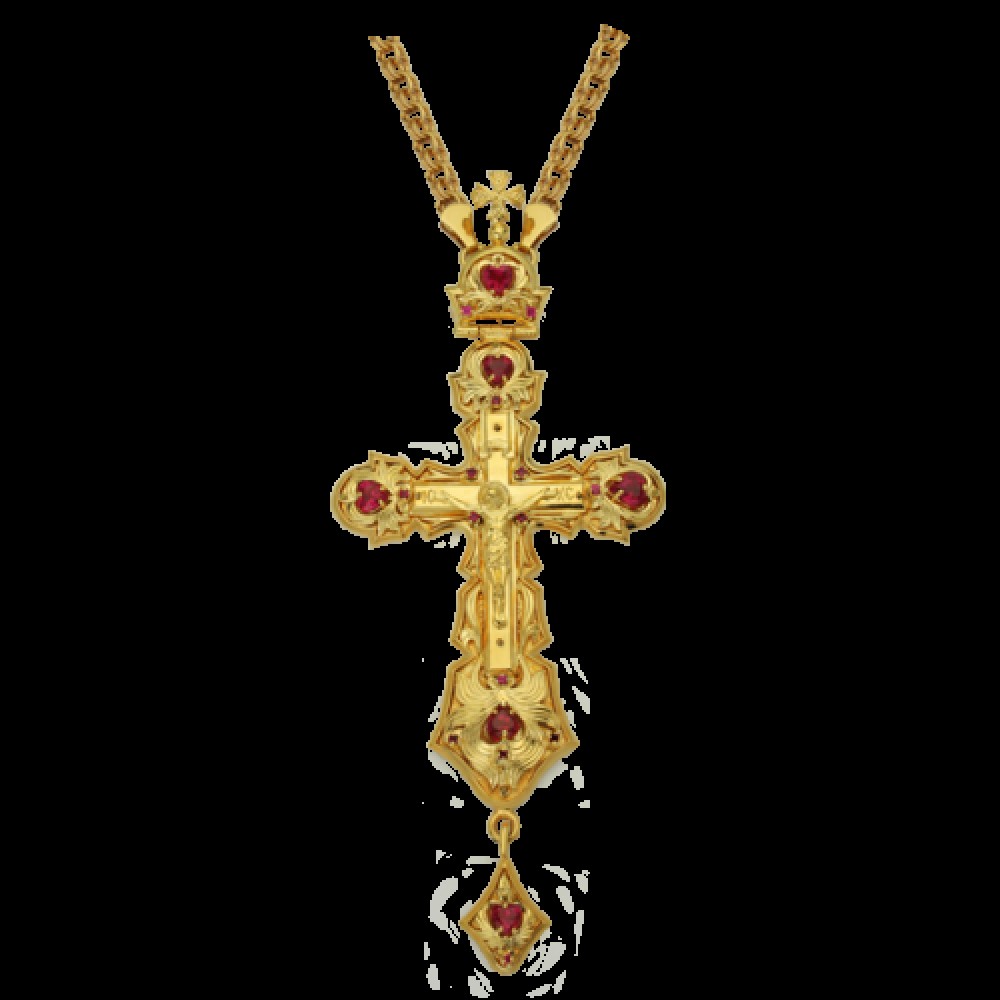 Крест "Наградной" латунный в позолоте с цепью 2.10.0001ЛП1ЛП