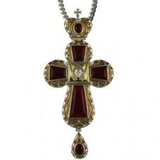 Крест наперсный №21 "Спас нерукотворный"серебряный 2.10.0021