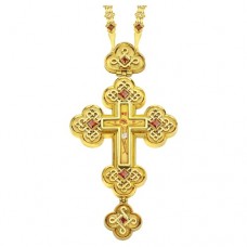 Крест наперсный латунный с цепью в позолоте 2.10.0071ЛП-252ЛП