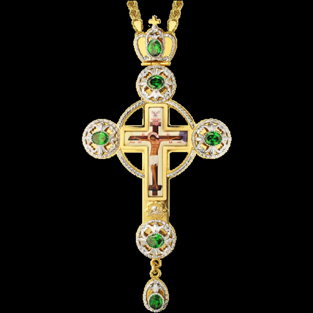 Крест латунный в позолоте с цепью 2.10.0124ЛП-21ЛП