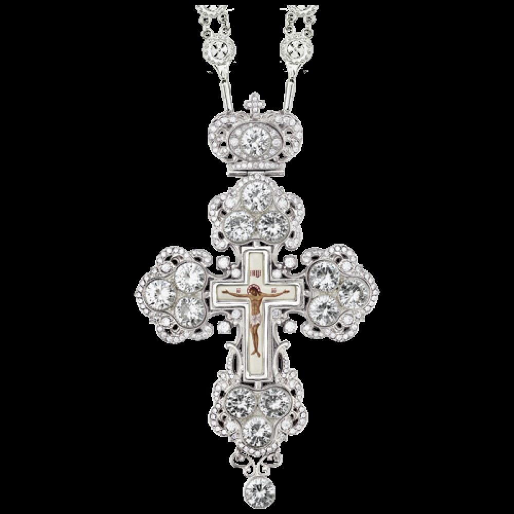 Крест наперсный латунный с принтом 2.10.0126Л-235Л