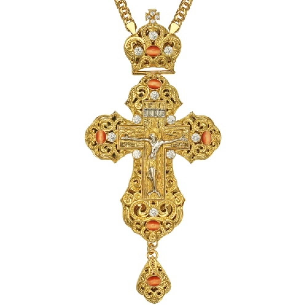 Крест наперсный латунный в позолоте 2.10.0164ЛП1ЛП