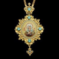 Панагия латунная в позолоте с цепью аг-2.7.0161ЛП-21ЛП