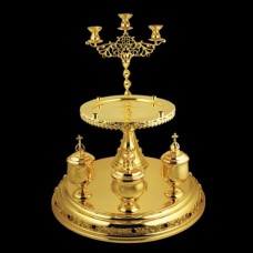 Литейница Блюдо всенощное латунное в позолоте "Свете тихий..." аг-2.7.0409ЛП