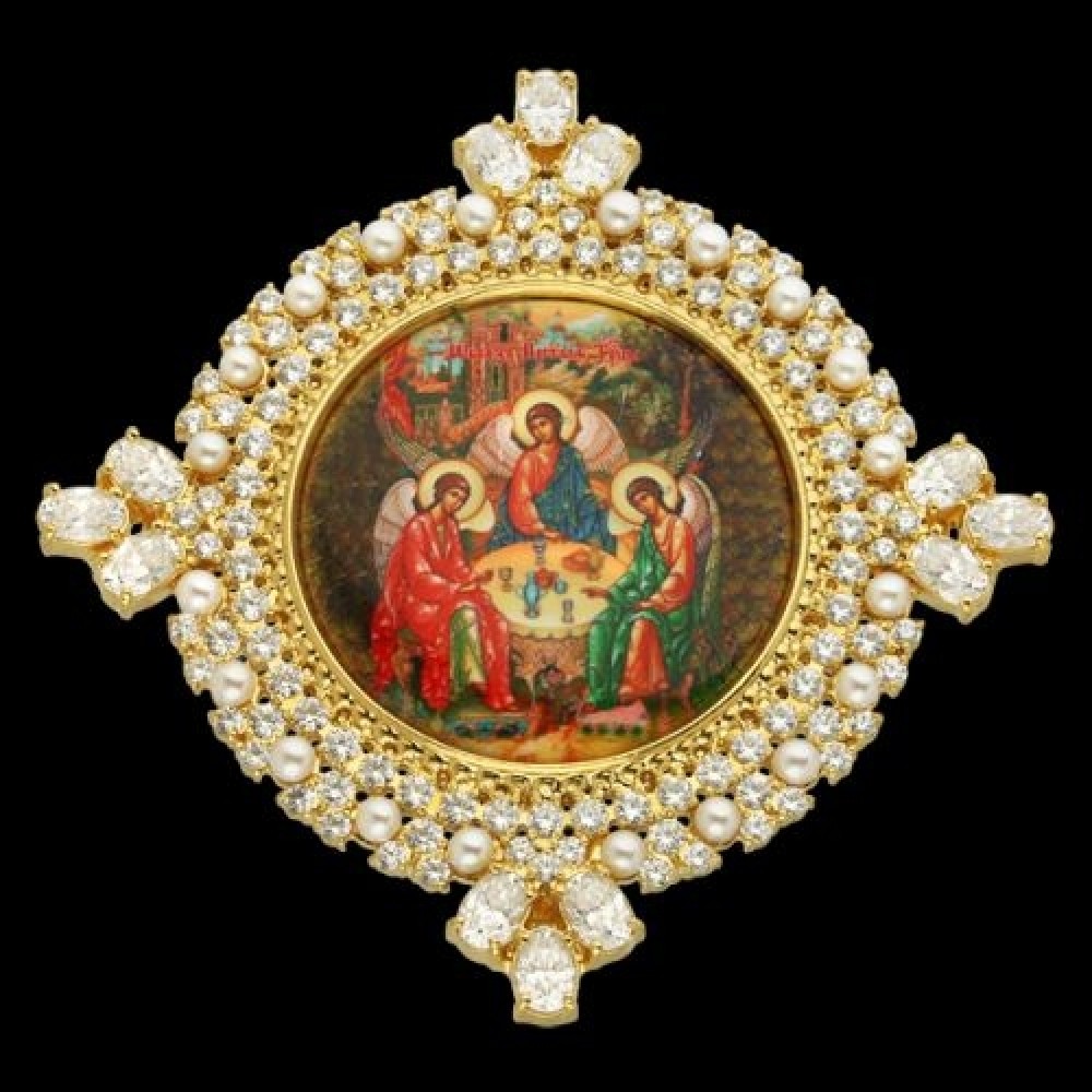 Накладка на митру латунная "Троица" в позолоте аг-2.7.0459ЛП