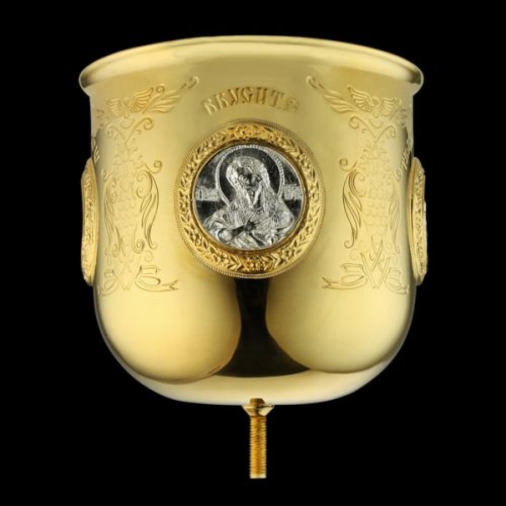 Чаша потира серебряная с накладками в позолоте аг-2.7.0522П