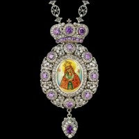 Панагия серебряная с финифтьевым образом аг-2.7.0557-144