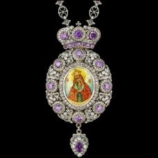 Панагия серебряная с финифтьевым образом аг-2.7.0557-144