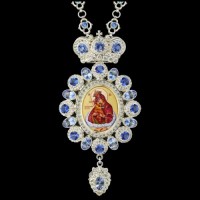 Панагия серебряная с финифтьевым образом и цепью аг-2.7.0558-162