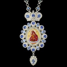 Панагия серебряная с финифтьевым образом и цепью аг-2.7.0558-162
