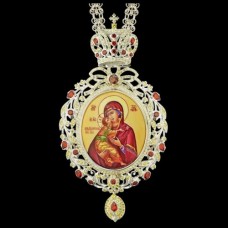 Панагия серебряная с финифтьевым образом и цепью аг-2.7.0568-141