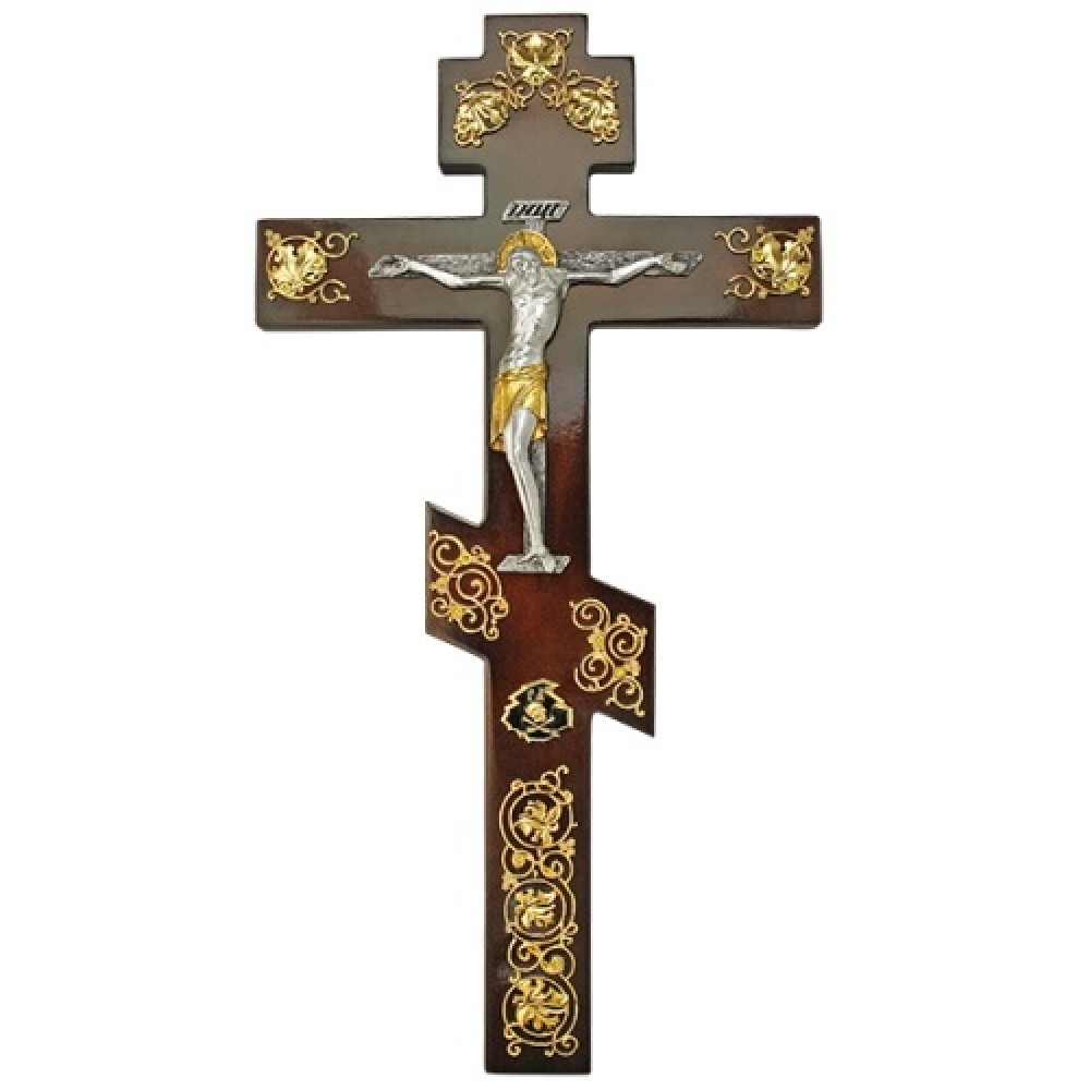 Крест напрестольный латунный на дереве в позолоте аг-2.7.0580ЛП