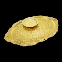 Поднос латунный для запивки в позолоте аг-2.7.0788ЛП