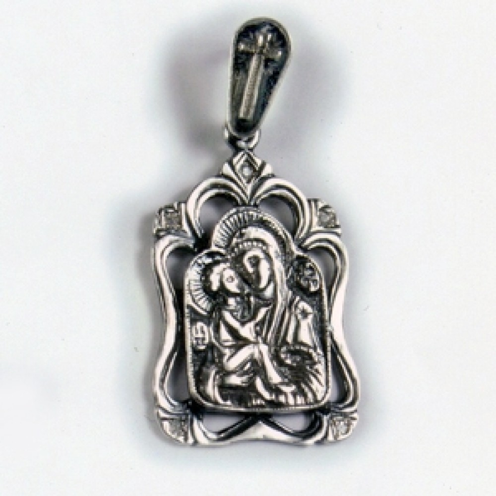 Серебряная ладанка Божия Матерь стл-21