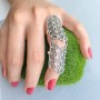 Серебряное кольцо ажурное с камушками Восток бр-1403421