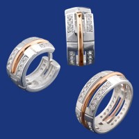 Срібний гарнітур з золотом бц-254