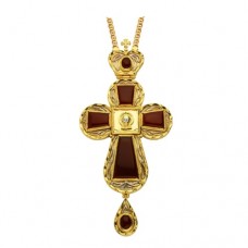 Крест наперсный "Спас Нерукотворный" латунный с цепью 2.10.0021ЛП1ЛП