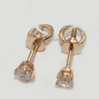 Золотые сережки гвоздики дс-30003