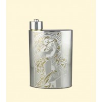 Серебряная женская фляга Девушка АГ-250048