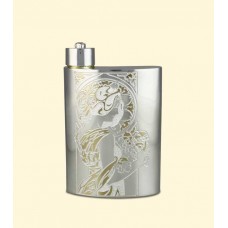 Срібна жіноча фляга Дівчина АГ-250048