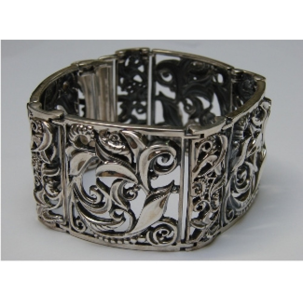 Серебряный широкий браслет 3,5 см, серебро 925