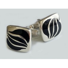 Серебряные запонки с эмалью бр-6100030