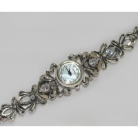 Годинник срібний 925 проби в каменях жіночій бр-1003171