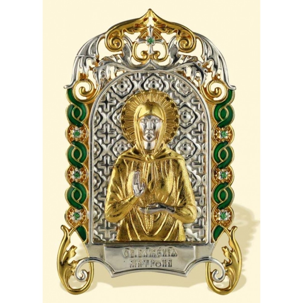 Серебряная икона "Святая Матрона Московская" АГ-2.76.0163