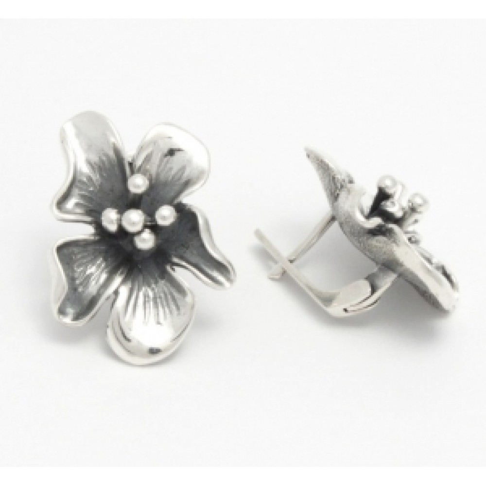 Серебряные серьги без вставок "Алнаир" бр-1100225