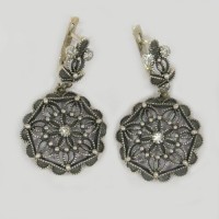 Срібні сережки ажурні з чорнінням бр-1111027